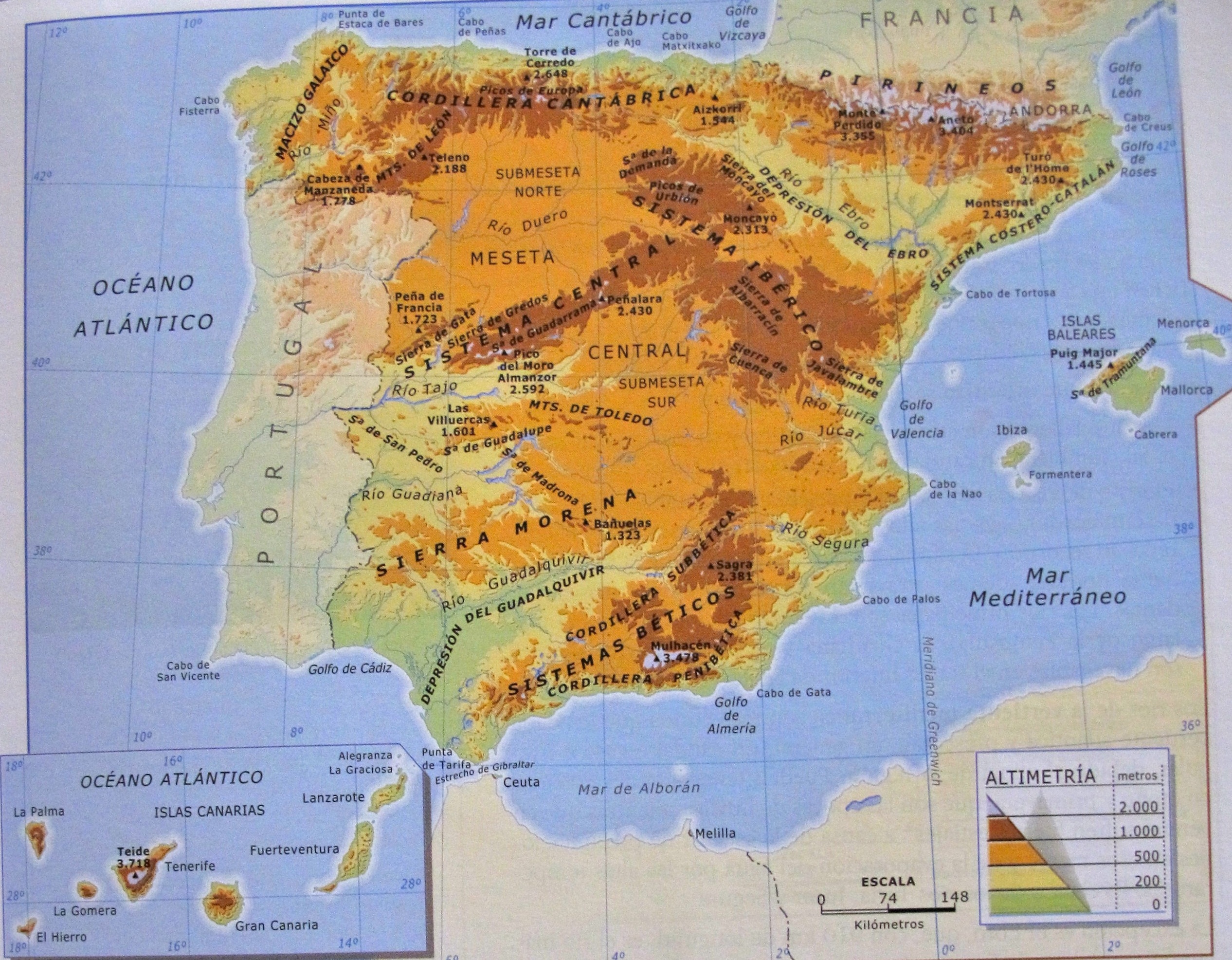 G1 Mapa Físico De España Ricardo Ingelmo Casado